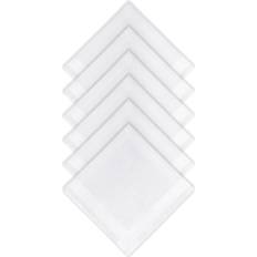 Handkerchiefs Zenssia Zenssia Men's Pure Cotton Handkerchiefs with Hem Pack of 6 Pieces - White