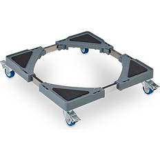Krukker, Planter & Dyrkning Relaxdays Pflanzenroller Ausziehbarer Blumenroller 44x44–70x70 cm Grau/Silber Krukkeunderlag