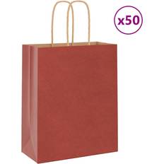 Brown Wrapping Paper & Gift Wrapping Supplies vidaXL Paper Bags 50 pcs with Handles Brown 15x8x21cm
