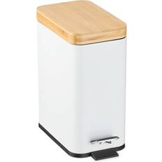 Cleaning Equipment & Cleaning Agents Relaxdays Step Pedal Bin 5L Soft-Close Bamboo Lid