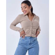 Beige - Women Polo Shirts Project X Paris Women's Polo Shirt-Neck Shirt - Beige