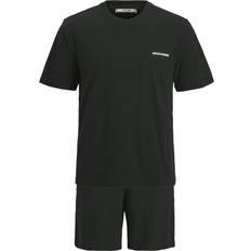Jack & Jones Herr Sovplagg Jack & Jones Enfärgat O-ringning Loungewearset Svart