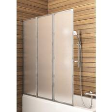 Faltwand 120 x 140 cm Alufarben Duschabtrennung 3-teilig