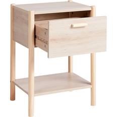 Beliani Bedside Tables Beliani MDF Pine Wood Legs 1 Storage Drawer Bedside Table
