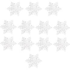 Transparent Christmas Decorations Zeblaze 12 Pcs Transparent Acrylic Holiday Snowflakes 5.5cm 3 Holes Christmas Tree Ornament