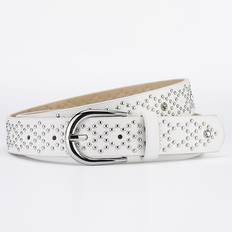 Shein Belts Shein temu Eyecatching Silver Studded Pu Belt - White