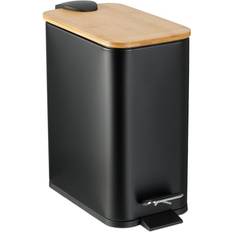 Cleaning Equipment & Cleaning Agents Relaxdays 5 Litre Cosmetic Bamboo Lid Bin