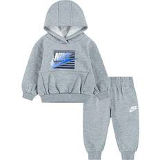 M Tracksuits Nike Sweatset Mörkgråmelerad Med Blå