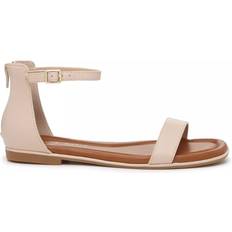 Kelly & Katie Nymie Sandal Women's Beige Synthetic Sandals Ankle Strap Flat