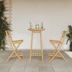 Outdoor Bar Sets vidaXL 3 Piece Foldable Bamboo Outdoor Bar Set
