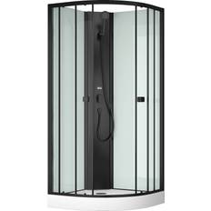 Cabinas de Ducha Aurlane Cabina De Ducha 1/4 Círculo 85x85x200 cm Blanco