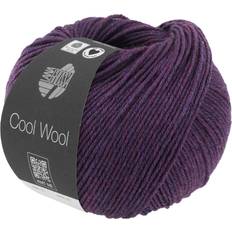 Lana Grossa Cool Wool Melange Garn 403 Mørk Violet Meleret 50 g