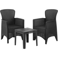 Gråa Caféset Utemöbler Ekvip Balkongset 3 Caféset, 1 Bord inkl. 2 Stolar