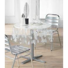 Nappes Douceur D Interieur PVC Feuille Blanc Transparent 140 cm Nappe Blanc (140x140cm)