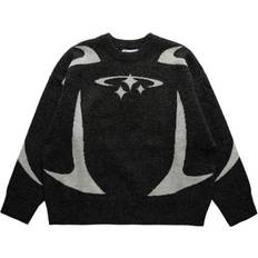 Men's Vintage Knitwear Y2K Stars Graphic Sweaters - Black
