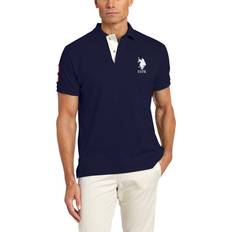 Stripes Polo Shirts U.S. Polo Assn. Men's Slim Fit Pique - Classic Navy/White