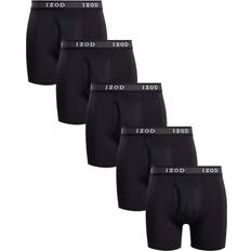 Izod Performance Boxer Briefs with Mesh Functional Fly 5 Pack - Black