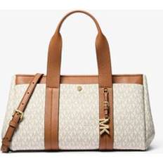 Michael Kors MK Romee Small Signature Logo Satchel - Natural