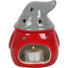 Oil Lamps Something Different Red And Grey Gonk Ceramic Burner Medium Oil Lamp