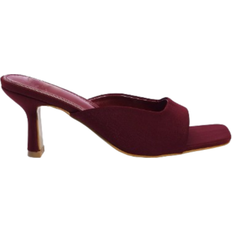 Syntetisk læder Højhælede sko Shein Women's Peep Toe Mules With Teeth Exposed & Single Strap & Suede Surface & High Heels For Summer