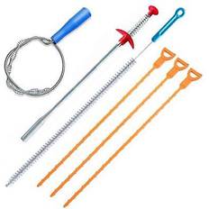 Fommen 6 Pack Clog Remover Drain Relief Auger Cleaner Toolsink