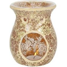 Oil Lamps Something Different Large Gold Crackle Glass Burner Oil Lamp