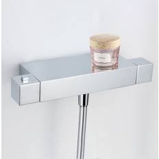 Plumbing Nes Home Dillon Square Thermostatic Bar Shower Cool Touch Valve Chrome