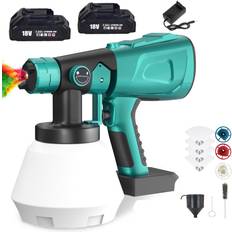 Paint Sprayers on sale Teetok Cordless Paint Sprayer 4 Filters 2 Batteries Charger