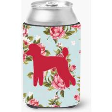 Wood Bottle Coolers Caroline's Treasures Poodle Shabby Chic Blue Roses Can Insulator Hugger Bottle Cooler