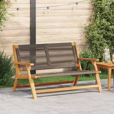 vidaXL Grey 76x122x73 cm Solid Wood Acacia Garden Bench