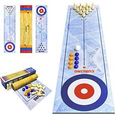 3 in 1 Table Top Shuffleboard Pucks and Bowling Ball and Curling Games