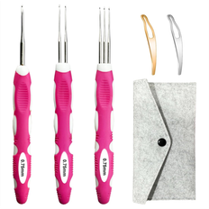 Crochet Hooks Jojomino Set Di Uncinetti Per Dreadlock Con Impugnatura Ergonomica 0,75 mm