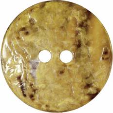 Buttons Hemline Round Shell Buttons Yellow Pack of 4