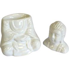 Oil Lamps Ancient Wisdom Sitting Buddha Oil Burner - White Lámpara de Aceite