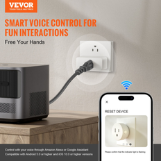 Switches VEVOR 4 Pack Smart Plug Voice Control Outlet