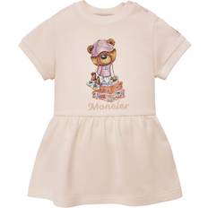 M Dresses Moncler Enfant Girls Pink Cotton Jersey Bear Dress - Pink