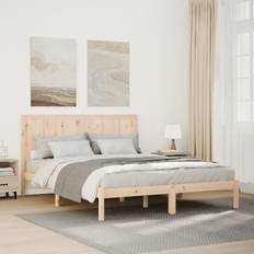 vidaXL Ekstra Lang Uden Madras 140x210 cm Massivt Træ Sengeramme