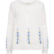 Dame - Gul Bluser Cream Bluse CRSara - Snow White/Blue Yellow Emb