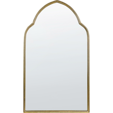 Yellow Mirrors Beliani Decorative 58 x 104 cm Metal Gold Wall Mirror