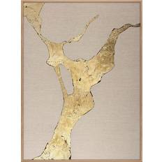 Eg - Guld Vægdekorationer Malerifabrikken Design Maleri Wild Horizon Gold 90x120 cm Egetræsramme Billede
