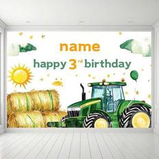 Decals & Wall Decorations Shein Customizable Personalized Farm Theme Birthday Backdrop Banner