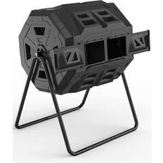 160L Dual Heavy Duty Outdoor Compost Tumbler Bin Composter Organic Fertilizer