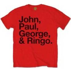 The Beatles Text T Shirt And Ringo Short Sleeve - Red