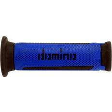 Blue Motorcycle Accessories Domino Touring A350 Full Diamond Grips To Fit Road Bikes - Blue/Black