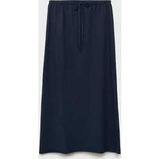 Blåa Kjolar Mango Long Knitted Skirt - Dark Navy