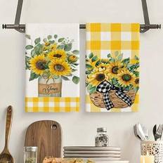Microfiber Kitchen Towels Shein Sunflower Pattern and Dishcloth 40 x 60 cm Kitchen Towel