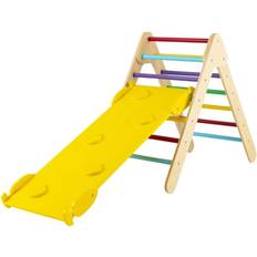 Cwy Klättertriangel Triangulär Trä Med Ramp 86,5 x 48 x 73,5 cm Färgglad