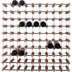 mensolas 90 Flaschen Dunkel Gebeizte Kiefernholz Weinregal