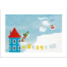 Postery Moomin Cloud Surfing 30x40 Blue Poster