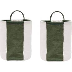 Green Baskets OYOY Kara Storage Small 22xØ18 cm 2-pack Dark Green Basket